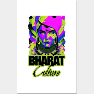 Bharat indian culture sticker style graphic illustration Posters and Art